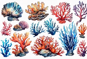 Corals underwater tattoo idea