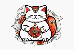 Fat Lucky cat tattoo idea