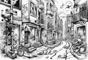 2 streets which got lost and found themselves again after a time tattoo idea