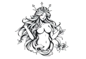Sexy unique Aquarius goddess sleeve tattoo tattoo idea