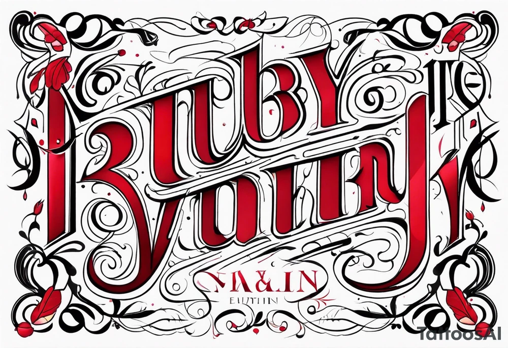 Ruby in calligraphy font tattoo idea