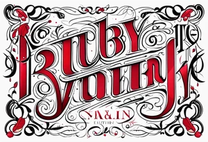 Ruby in calligraphy font tattoo idea