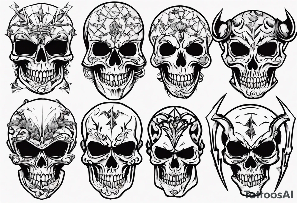 masked skull tattoo idea