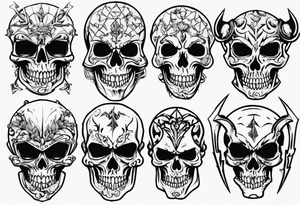 masked skull tattoo idea