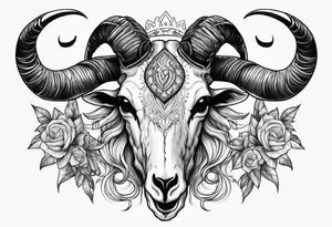 Capricorn goat skull. tattoo idea