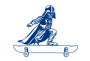 blue Skateboarding TALL Darth Vader
WORDS in star wars font "Darth Carter"
12/29/88-01/06/24 tattoo idea