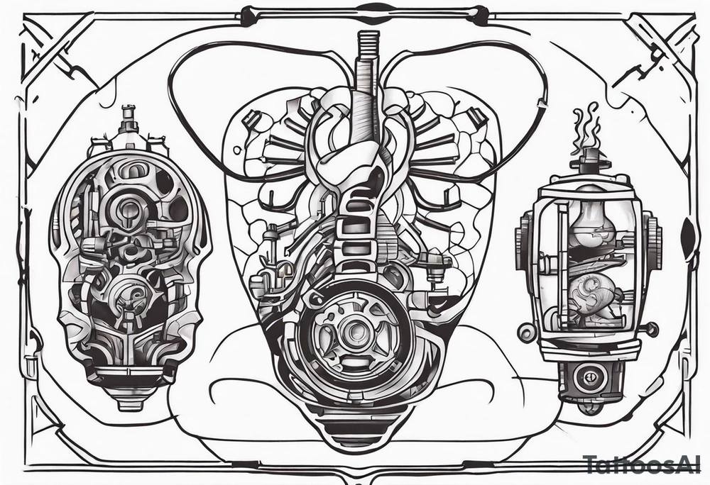 Biomechanical lung and dad tattoo idea