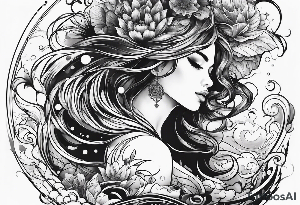girl floating on still water
aerial view tattoo idea