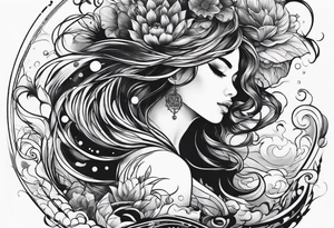 girl floating on still water
aerial view tattoo idea