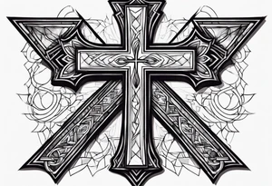 I want a cross with a broken heart tattoo idea