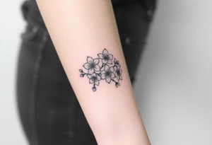 dagger cherry blossoms tattoo idea