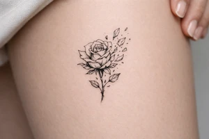 Rose shattering into glass shards tattoo idea