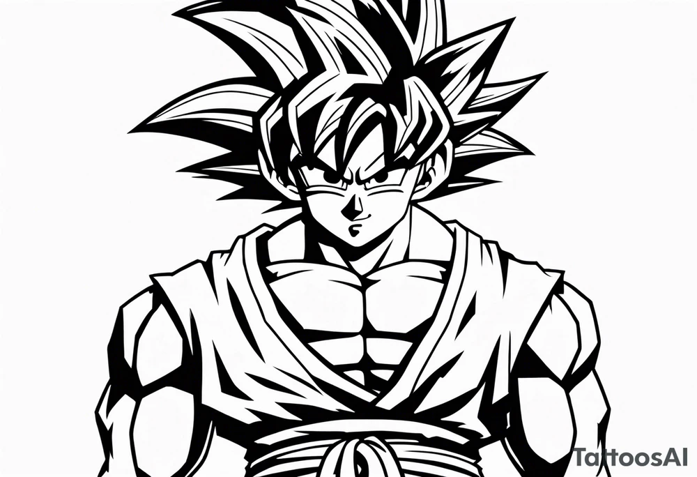 son goku neben crelyn sitzend tattoo idea