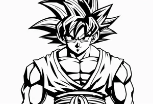son goku neben crelyn sitzend tattoo idea