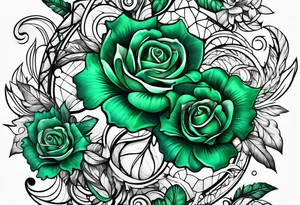 Emerald color Puzzle pieces tattoo idea