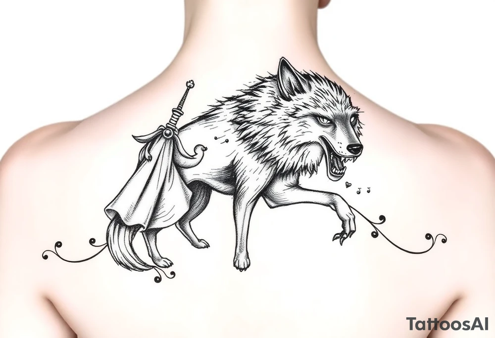 Little red riding hood nursery rhyme big bad wolf tattoo idea