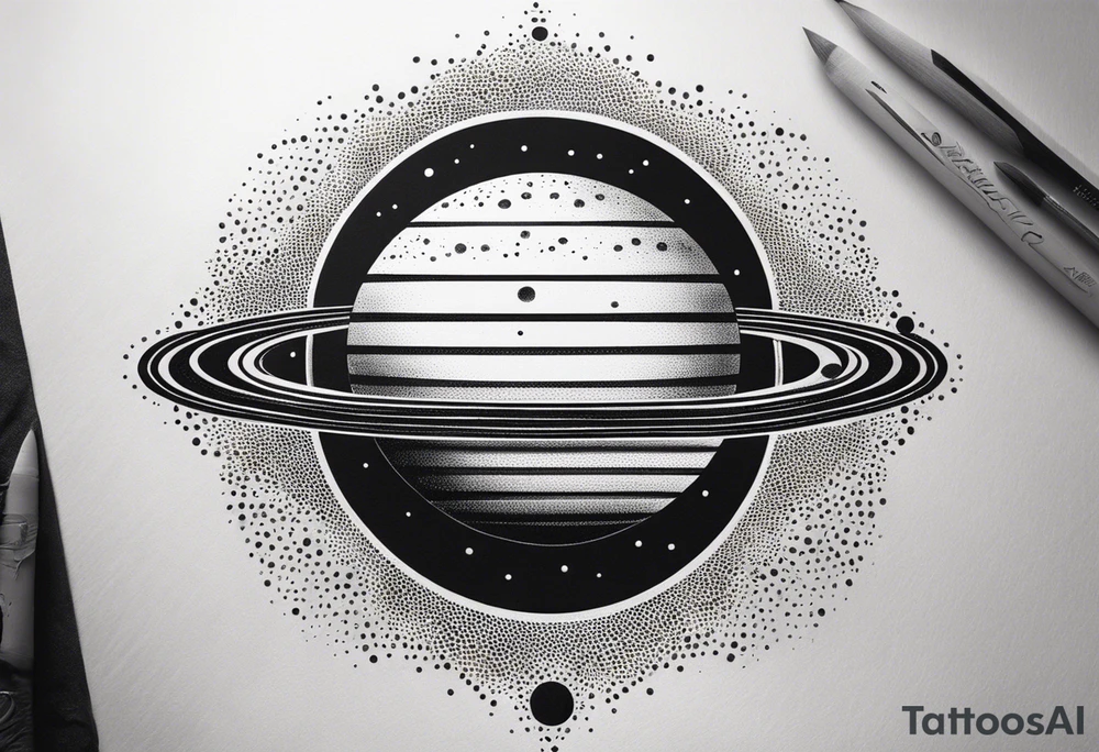 simple jupiter with white background tattoo idea