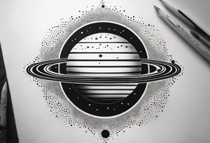 simple jupiter with white background tattoo idea