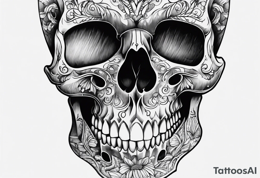 skeleton mouth for elbow tattoo idea
