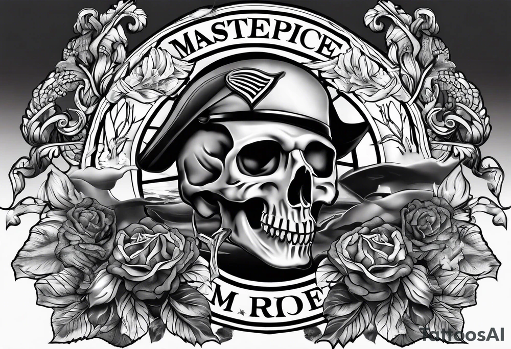 Marine corps pinup sleeve tattoo idea