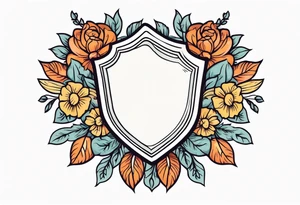 shield

old school vintage simple traditional design with vintage flowers surrounding
bold color simple tattoo idea