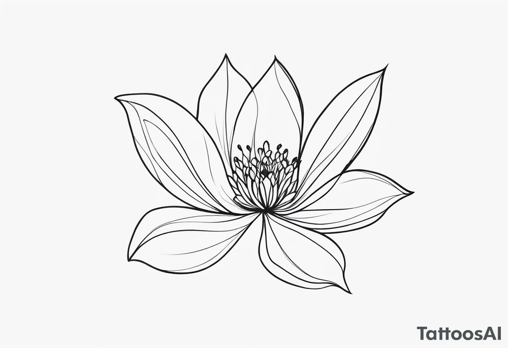 simple single line minimalist flower tattoo idea