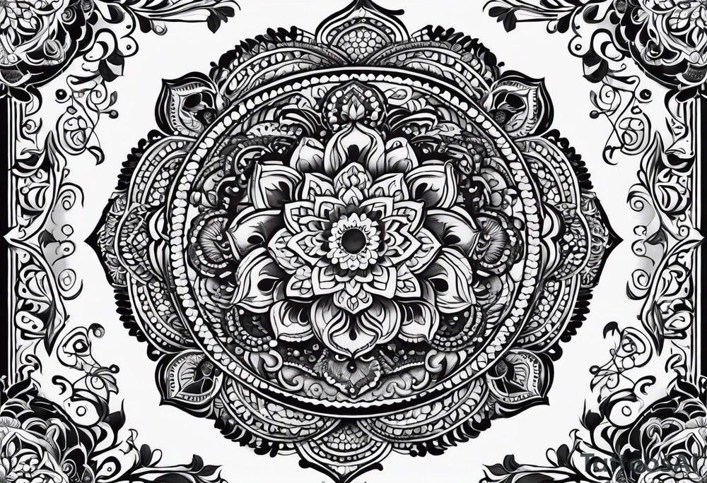 Rattlesnake mandala henna black tattoo design tattoo idea