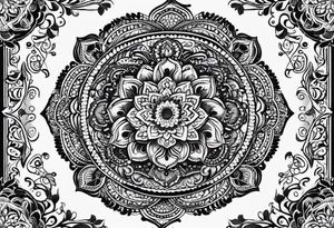 Rattlesnake mandala henna black tattoo design tattoo idea