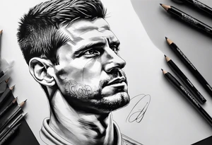 Djokovic com o dedo na cabeça tattoo idea