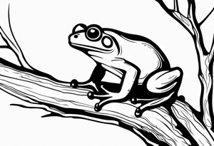 a simple frog on a branch tattoo idea
