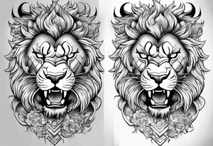Sleeve tattoo topete name goku, lion tattoo idea