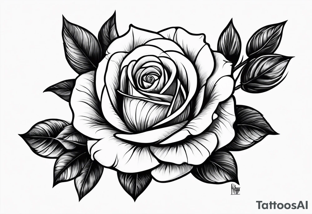 Small Rose with stem tattoo tattoo idea
