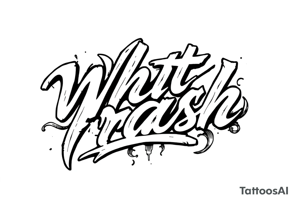 High Class White trash fancy cursive with flourish tattoo idea