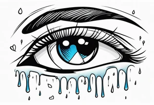 crying face with tears tattoo idea