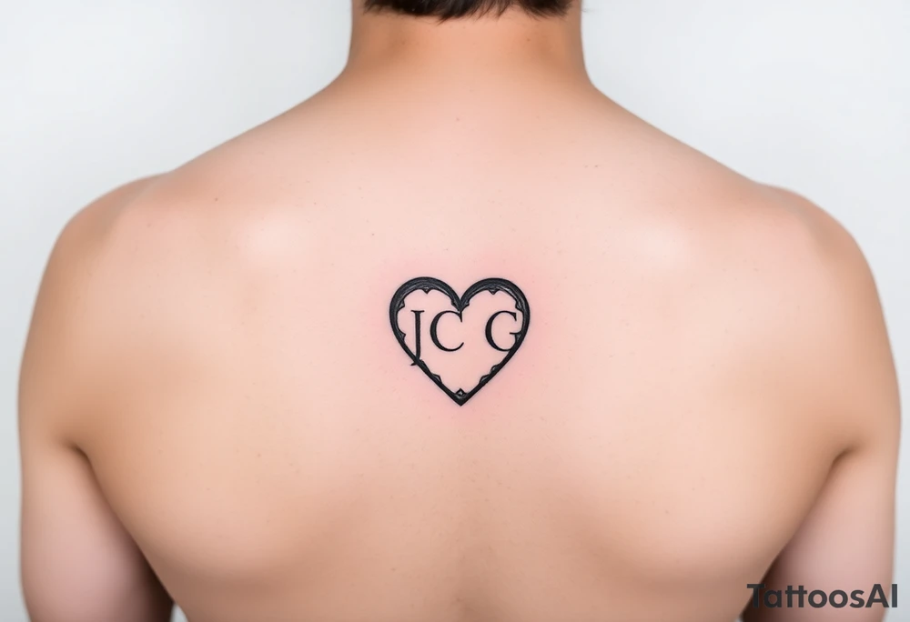 intials JCG heart tattoo idea