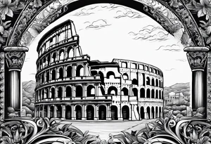 Roman soldier colosseum far away tattoo idea