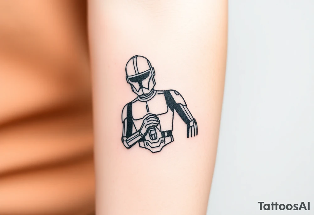 Simple traditional C3po from starwars tattoo idea