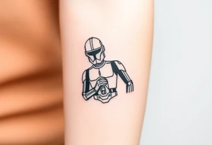 Simple traditional C3po from starwars tattoo idea