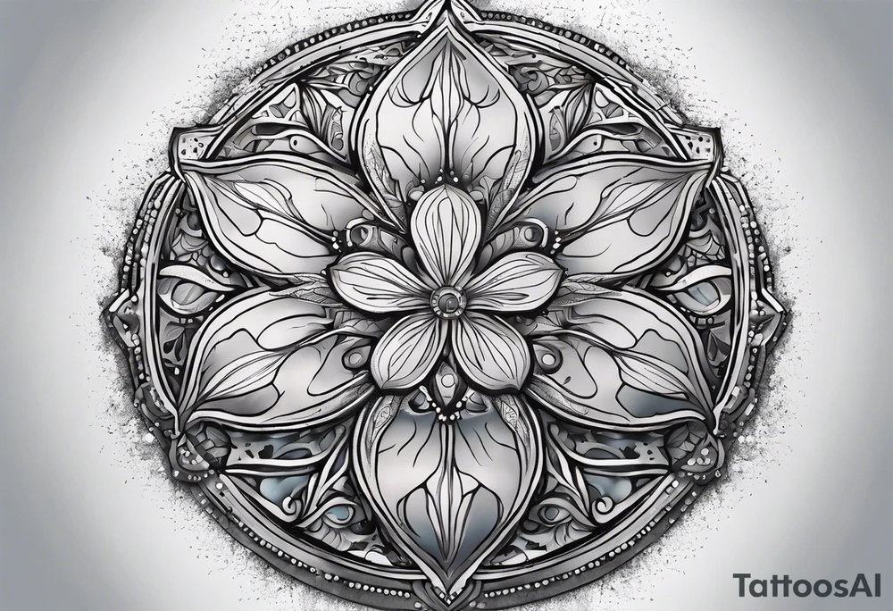 sand dollar 
fine line 
very detailed 
light gray tattoo idea