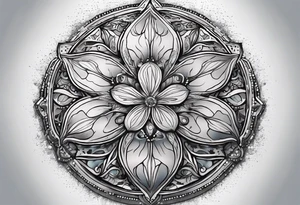 sand dollar 
fine line 
very detailed 
light gray tattoo idea