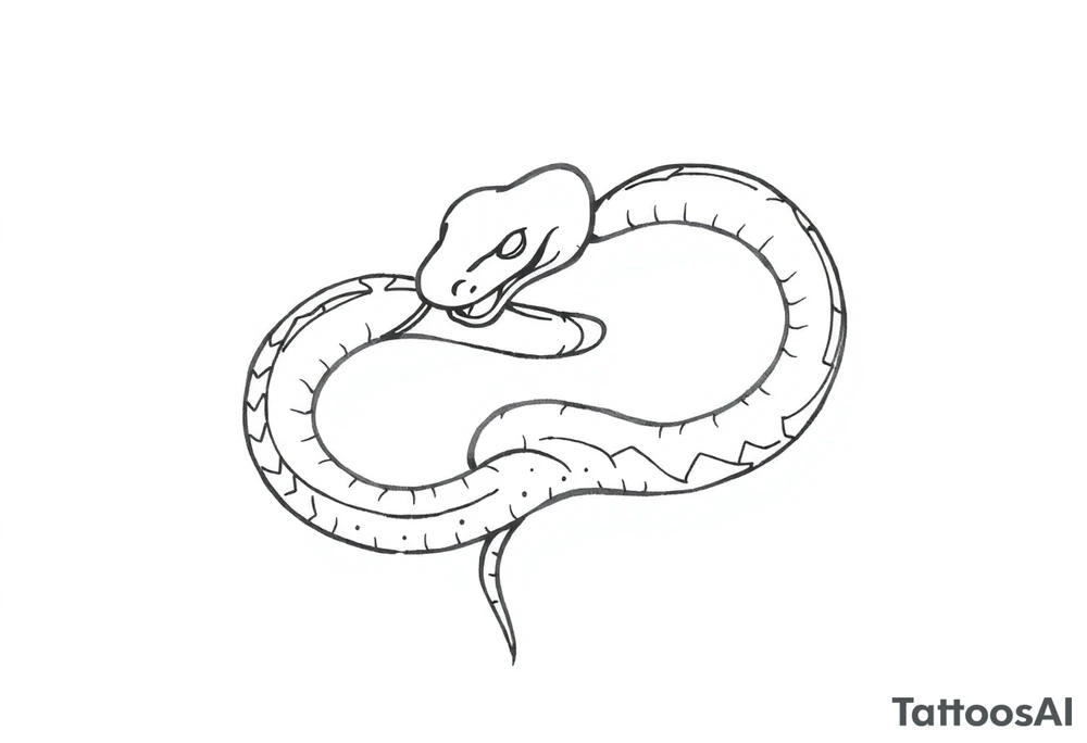 Create a simple minimalist snake tattoo that’s feminine and fine line tattoo idea