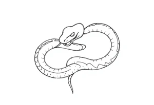 Create a simple minimalist snake tattoo that’s feminine and fine line tattoo idea