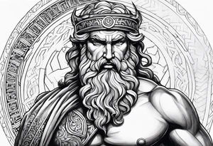 Greek god meletus with thunder on the arm tattoo idea