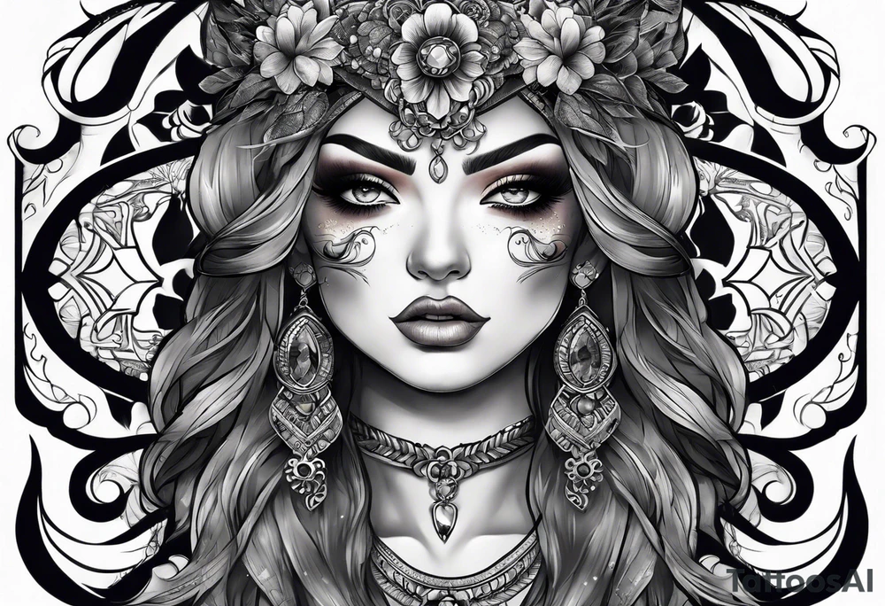 Full leg tattoo drawing on paper tattoo idea