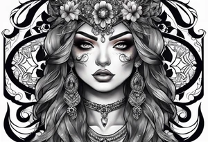 Full leg tattoo drawing on paper tattoo idea