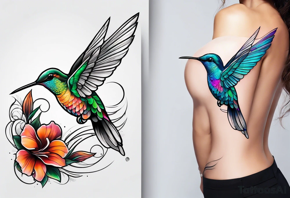 hummingbird lines arm tattoo tattoo idea