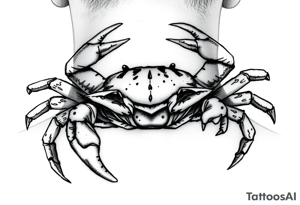 powerful vicious crab ready to defend proudly showing off that a crab is the sign of a cancerg tattoo idea