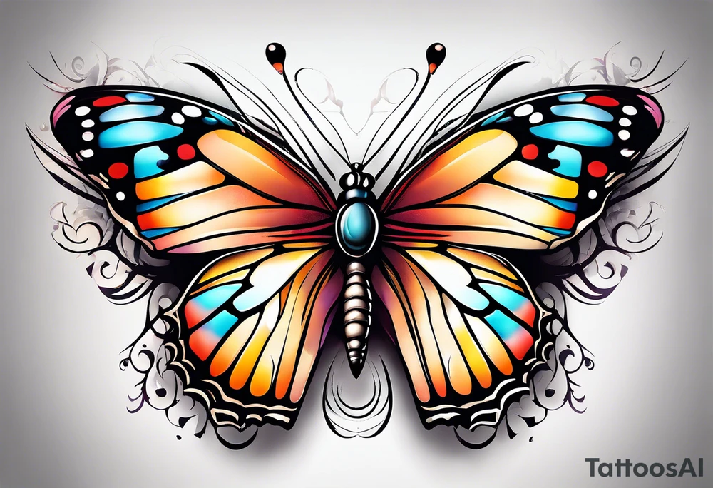Small detailed butterfly tattoo idea