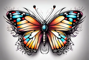 Small detailed butterfly tattoo idea