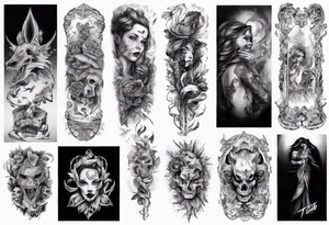 full arm sleeve tattoo
betrayal theme tattoo idea